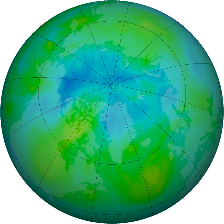 Arctic ozone map for 17 August 2012
